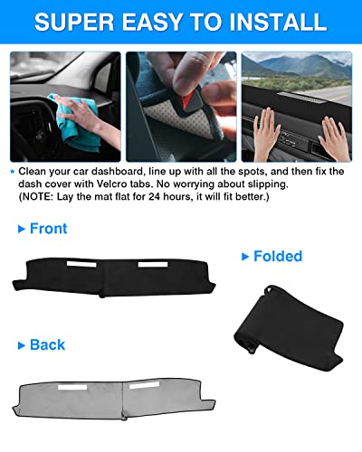 Image of Autorder Dashboard Cover Mat for 1981-1991 Chevrolet Chevy C /K /R /V Series Blazer, GMC C /K /R /V Series Jimmy Accessories Dash Cover Flannel Dash Mat Sunshade Glare UV Rays Protector