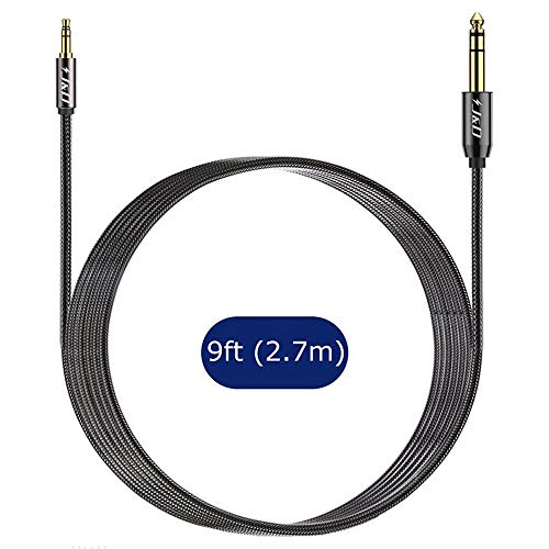 J&D 3.5mm to 6.35mm Stereo Audio Cable, Gold Plated 3.5mm 1/8 inch Male TRS to 6.35mm 1/4 inch Male TRS Copper Shell Cable, Nylon Braid for Smartphone, Amplifiers, 9 Feet - Thumbnail 7