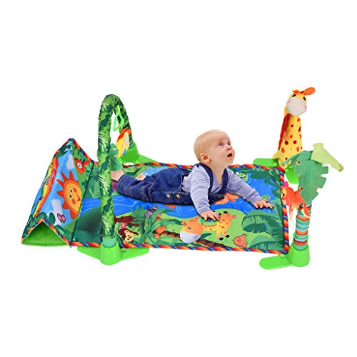 Kaniem Toddler Fitness Rack Crawling Play Gym Mat, Large Baby Game Pad Music
