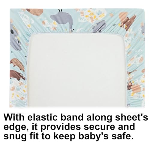 Image of Onacosht Bassinet Sheets for Baby Boy and Girl, Stretchy Breathable Fitted Sheet Universal for Bassinet Cradle Hourglass Oval Rectangle Pad /Mattress, 4 Pack Woodland Animal Printing