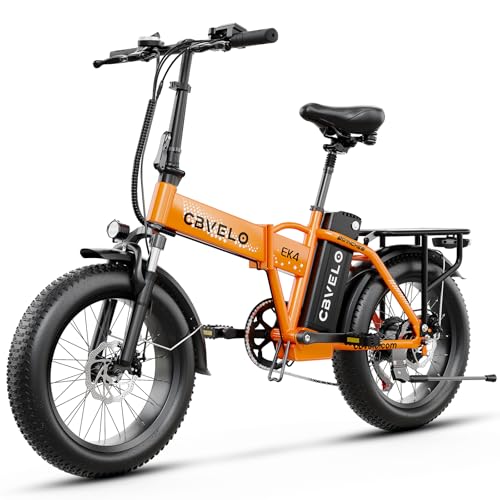 Image of Cybervelo 750W Folding Electric Bike, 48V 20.8AH /50AH Large Removable Battery E-Bike, 80 Miles Max Range, 20 inch Fat Tire Electric Bike for Adults, Adult Electric Bicycles for Commute