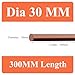 COYOUCO Pure Copper Round Rod 30Mm Dia, 300/400/500Mm Length Bare Copper Metal Rod for Metal Craft Hobbies, Electrical And Industry,30 * 300mm