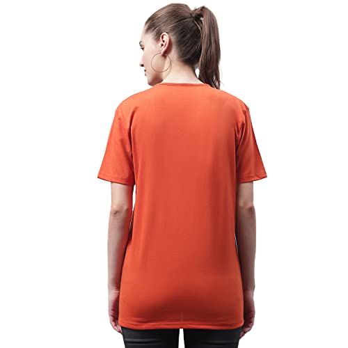 Image of Mack Jonney Women V Neck Cotton Solid Regular Fit T-Shirt-V Anthraa 001-P