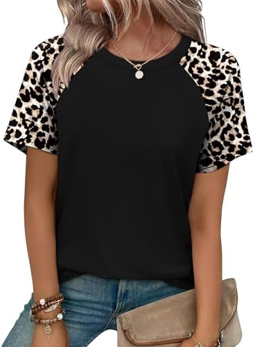 WIHOLL Summer Tops for Women 2026 Trendy Short Sleeve Shirts Crew...