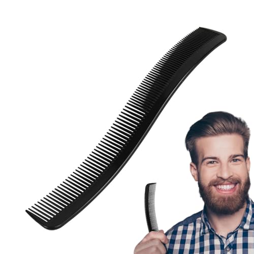 Peine de pelo para hombre, 8,35 x 1,14 pulgadas, con agarre antideslizante, ergonómico para hombre, herramienta versátil para peinar, peine de peluquería profesional, cepillo fino con agarre