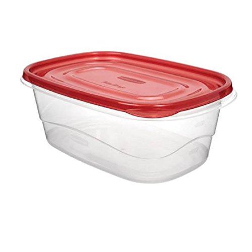 Rubbermaid TakeAlongs Deep Rectangular Food Storage Containers, 8 Cup, Tint Chili, 2 Count