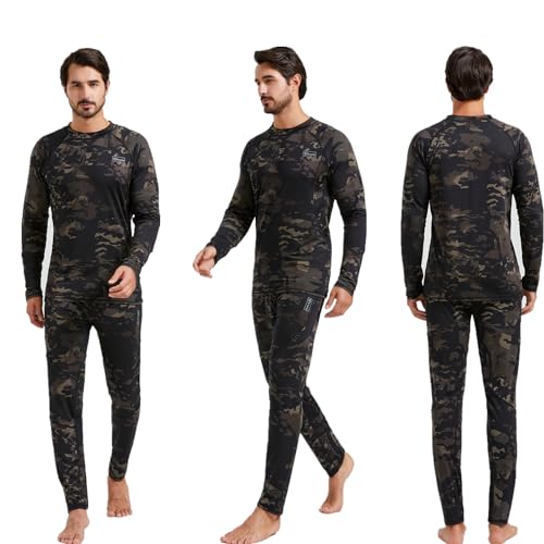 WINDCHASER Men's Thermal Underwear Set Long Sleeve Tops Long Johns Base Layer Bottom Fleece Lined for Skiing Cycling - Image 3