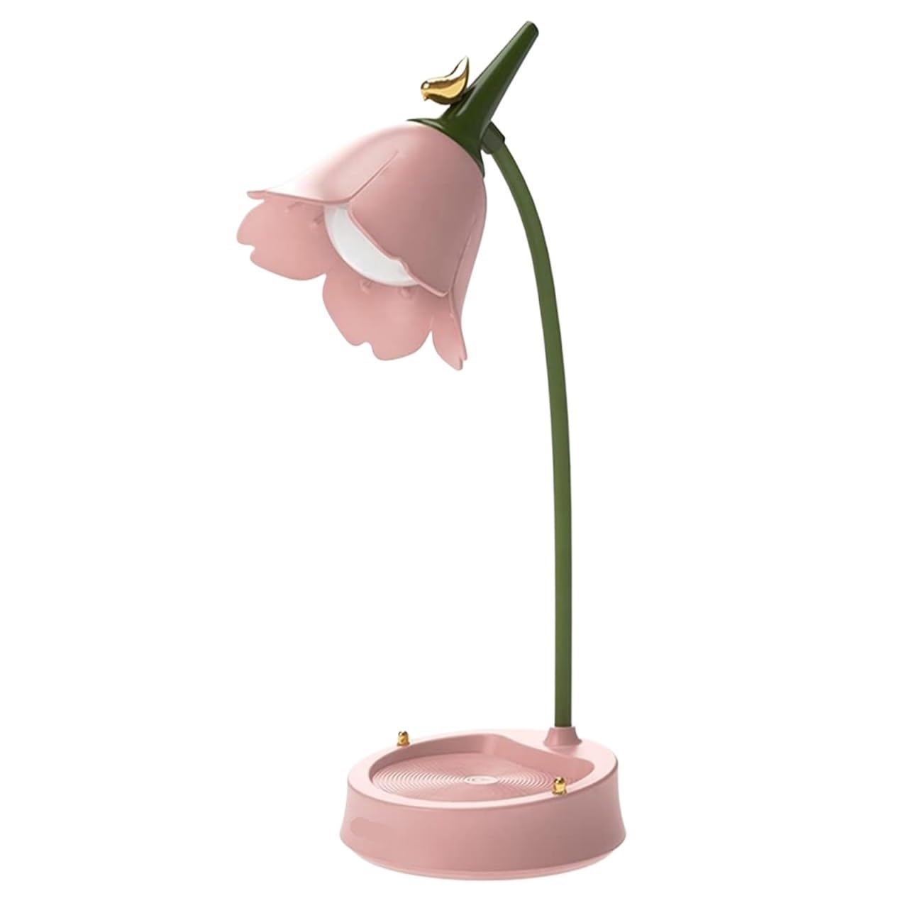 Lampara Escritorio para Oficina Lámpara De Escritorio LED Recargable, Luz Inalámbrica, Cuello Cisne Ajustable, Táctil Y Regulable Moderno Flexo Escritorio(Pink)