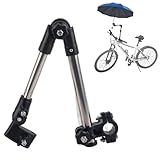 Hapivida Umbrella Mount Stand, 360° Adjustable Umbrella Clamp Holder Stainless Steel Wheelchair Bicycle Black Stretch Umbrella Holder Rollator Stroller Attachment