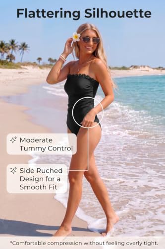 Image of Daci Women Strapless Tankini Tummy Control 2 Piece Bandeau Swimsuit