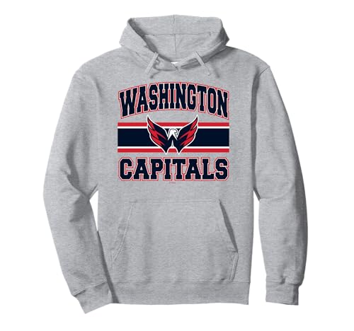 Washington Capitals Stripe Gray Officially Licensed Pullover Hoodie