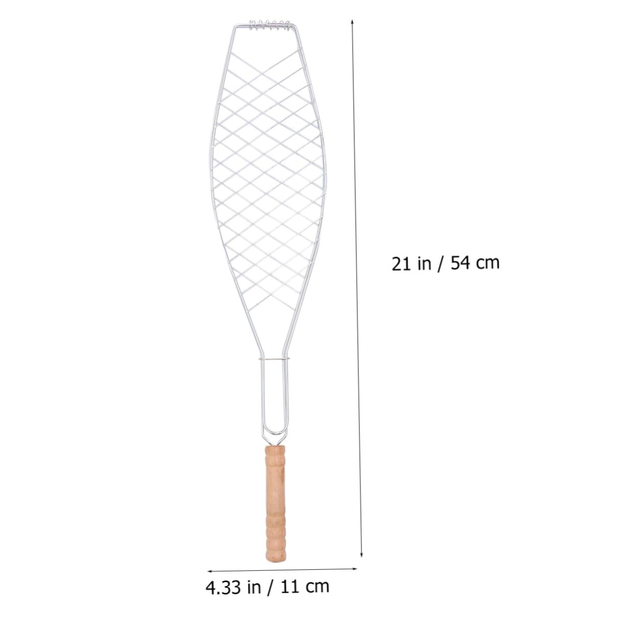 Clip de Parrilla para Pescado 4 Piezas de Hierro Mango de Madera | Antiadherente, Reduce que Caiga entre Rejillas, Uso Exterior para Bbq y Camping