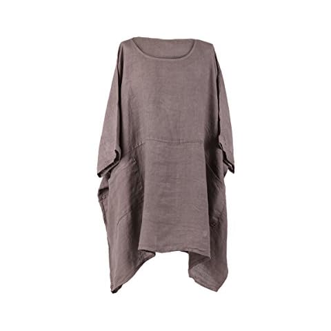 LushStyleUK Plus Size Linen Tunic Top Cover