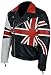 Produktbild Aksah Fashion Herren Vintage Union Jack UK Britische Flagge Biker Motorrad Echtleder Jacke für Herren, rot / schwarz, XL