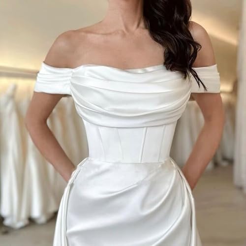 Satin Mermaid Prom Dresses for Women Long Off The Shoulder Ball Gown Formal Evening Dresses4