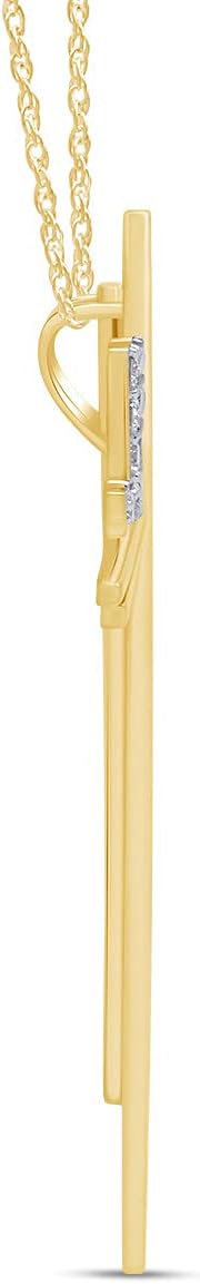 SAVEARTH DIAMONDS 1/2 Carat CT.t.w Round Cut Lab Grown Diamond Double Cross Pendant Necklace In 14k Gold, 18" Chain (0.50 Cttw, G-H Color, VS-SI Clarity)