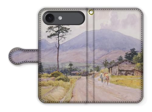 手帳型 iPhone17 Air互換 スマホケース 【アートシリーズ】 吉田博 ☆新版画☆ 浮世絵 絵画 芸術 アート 風景画 (浅間山)