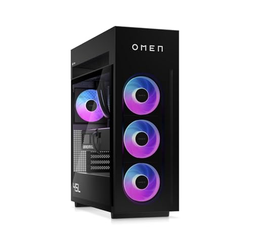 Image of HP OMEN MAX 45L Gaming Desktop PC (AMD Ryzen 9 9900X3D, GeForce RTX 5090 32GB GDDR7, 32GB DDR5 RAM, 4TB PCIe SSD, RGB Fans, 360mm AIO, 1200W PSU, WiFi 7, Bluetooth 5.4, RJ-45, Win 11 Pro)