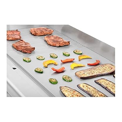 Royal Catering RCG 100G Royal Catering RCG 100G Elektrogrill Tischgrill Grillplatte Gastrogrill Edelstahl (2 x 3200 W, Geriffelt, Glatt, Spritzschutz, Ablaufvorrichtung, bis 300 °C, 100 x 40 x 28 cm) – Bild 6