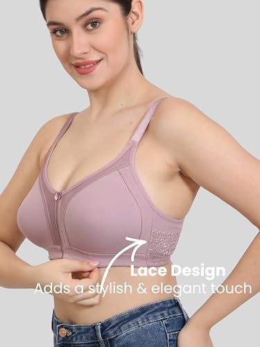 Image of GLAMORAS Women Cotton Spandex Non Padded & Non Wired Minimizer Everyday Bra| Structured for Bounce Control with Full Coverage & Broad Side Wings Prevents Side Spillage