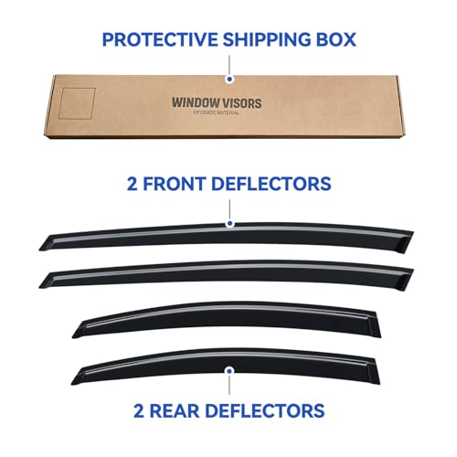 Image of Window Visors Rain Guards for 2023 2024 2025 2026 Toyota Prius & Prius Prime, Out-Channel Window Vent Wind Deflectors Visors Shades