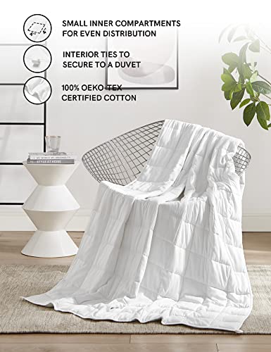 YnM Kids Weighted Blanket, Oeko-Tex Certified Breathable Cotton Material with Premium Glass Beads (White, 41''x60'' 7lbs), Suit for One Person(~60lb) Use on Twin Bed