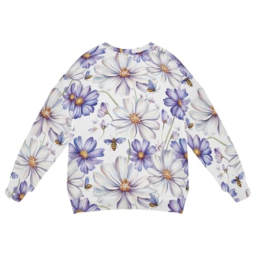 Beauty Osteospermum White Big Girls Pullover Hoodie Long Sleeve Hoodies for Girls2