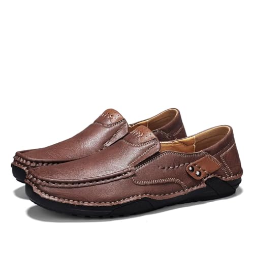 Men's Leather Loafers Slip On Shoes,Casual Fashion Business Arkget Office Driving Shoes for Men【includes Extra Insole】