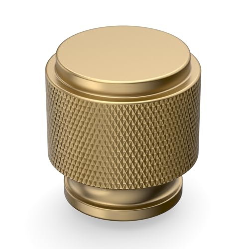 Coinkoly 10 Pack Champagne Bronze Knurled Cabinet Knobs for Dresser Drawer Pulls Champagne Gold Cupboard Hardware for Cabinets CK0026