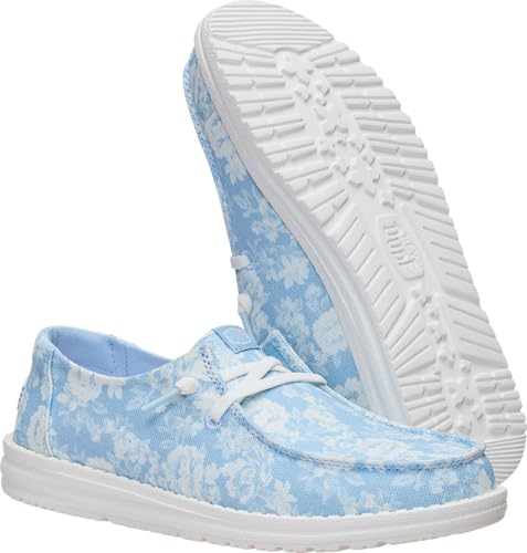 Image of HEYDUDE Women's Wendy Washed Floral Slip On Loafer | Lightweight Casual Shoes | Easy On Travel Ready Style