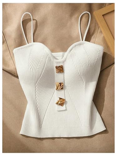 Verdusa Women's Old Money Clothes 2 Pack Crop Tops Ribbed Camisole Fall Fashion Knit Cami Top4