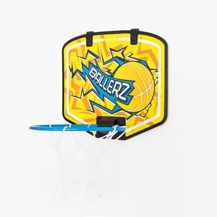 Image of JPORA Kid's Mini Basketball Hoop Include-Hoop,Net,Board Two Hanging System(Wall & Door),Mini Basketball,inflate Needle (Yellow /Blue)
