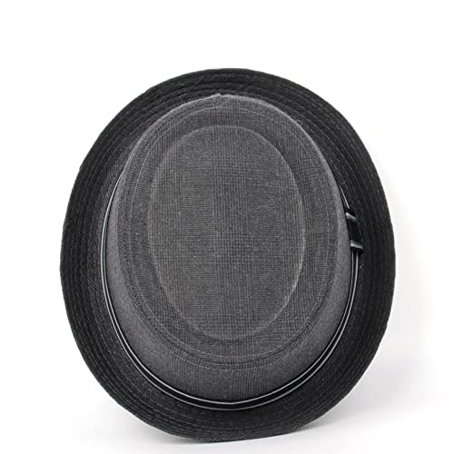 GHC-Casquettes-et-Chapeaux-1pcs-Dad-Dad-Bowler-Porkpie-Jazz-Chapeau-Men-Fedora-Chapeau-Appartement-Porc-Pie-Chapeau-for-Gentleman-Big-Taille-S-m-l-XL-Couleur-Dark-Gray-Taille-7-18