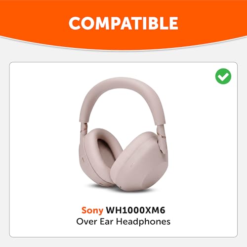 Image of WC PadZ XM6 XL - Extra Large Replacement Ear Pads Compatible with Sony WH-1000XM6 by Wicked Cushions | Bigger Ear Opening, Enhanced Comfort & Sound Isolation | Sand Pink