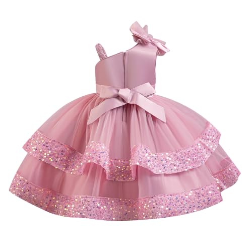 IDOPIP Toddler Girls Birthday Dresses Sequin Tulle Tutu Flower Girl Wedding Party Dress Pageant Formal First Communion Gown2
