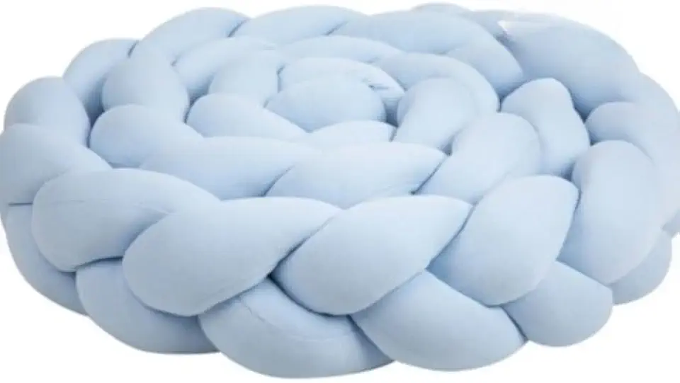 Trança Avulsa em Algodão para Cama Americana e Mini Cama | Protetor Lateral Macio e Decorativo para Proteção e Conforto(Azul Bebê,Trança Mini 2,50)