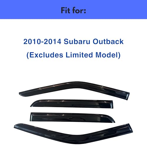 Image of IG Window Visors Fit for 2010-2014 Subaru Outback, Out-Channel Rain Guards Vent Wind Deflectors 4PC, Car Accessories for 10-14 Outback (Excludes Limited Model)