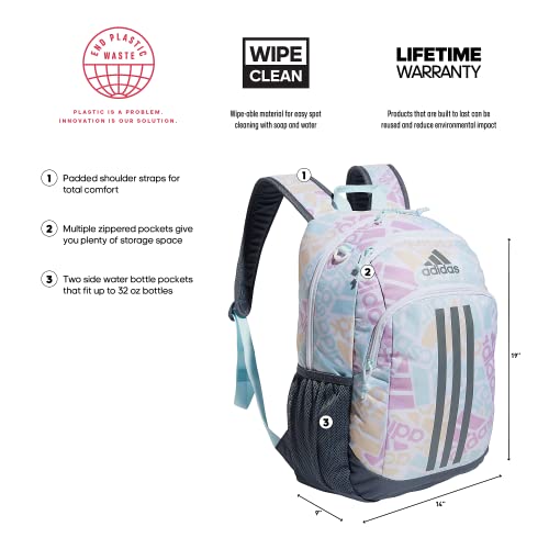 Adidas Creator 2 Backpack, Adi Multi Collage/Onix Grey/Almost Blue, One Size #TOP1
