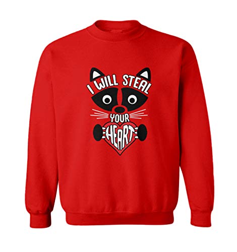 Haase Unlimited I Will Steal Your Heart - Raccoon Cute Toddler Fleece Crewneck Sweater