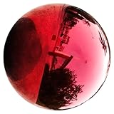 ifundom Gartenkugel Dekorationskugel Reflektierende Gartenkugel Spiegelkugel Aus Stahl Gartenspiegelkugel Rot