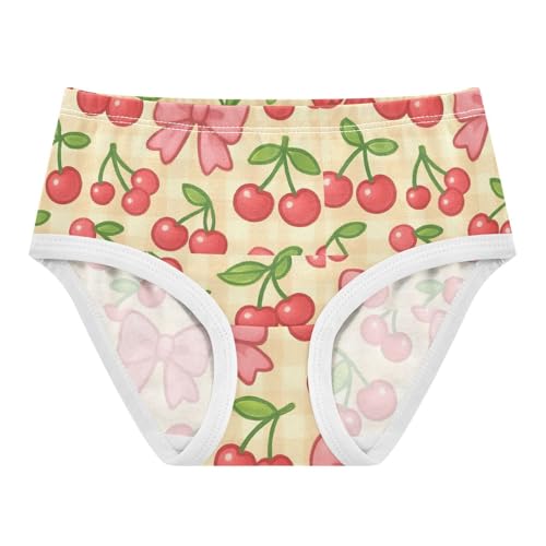 Joisal Girls Underwear Toddler 2t Cotton Cute Panties Girl Funny Briefs Kids Undies Cute Red Cherries Pink Bows