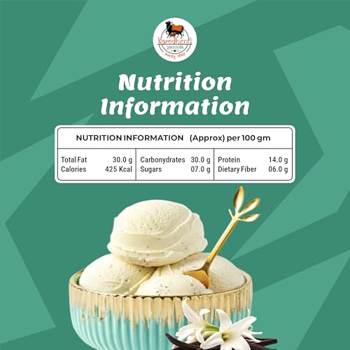 Image of Kamdhenu Gauveda Vanilla Ice Cream Mix Powder 150g - Instant Homemade Ice Cream Premix | No Machine Needed | Eggless & 100% Vegetarian | Makes 500ml+ Soft Serve, Kulfi, Milkshake & Frozen Dessert