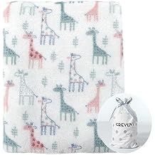 CREVENT Cute Silky Plush Baby Blanket for Girls & Boys Infants Toddlers Newborns Crib Cot Stroller, Giftable Suitable for All Season - Ivory Giraffe