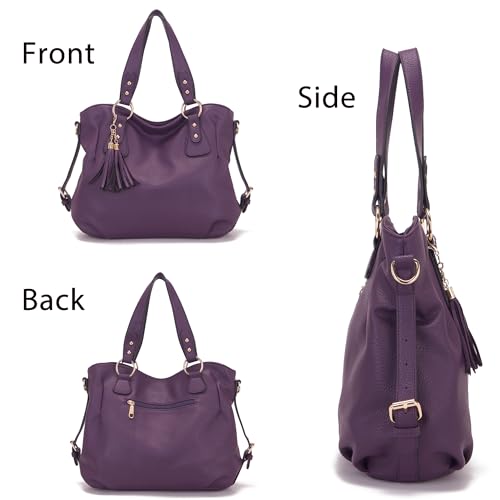 Image of Qiyuer Slouchy Handbag for Women Shoulder Bag Hobo Purse Wallet Set 3pcs