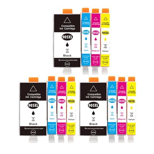 Cartouche d'encre 905XL compatible Officejet 6950, idéale pour le télétravail à la maison