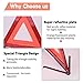 DEDC Warning Triangle, Foldable Safety Triangle, Triple Warning Kit, Warning Triangle Reflector, Roadside Hazard Sign, Triangle Symbol for Emergency with Storage Bag (3 Pack)