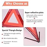 DEDC Warning Triangle, Foldable Safety Triangle, Triple Warning Kit, Warning Triangle Reflector, Roadside Hazard Sign, Triangle Symbol for Emergency with Storage Bag (3 Pack) - Image 2