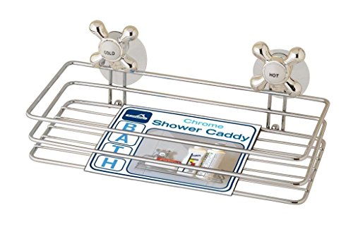 Eurohome Duschablage und Waschtischablage aus Chrom, mit Saugnäpfen für Spiegel und Fliesen Cover