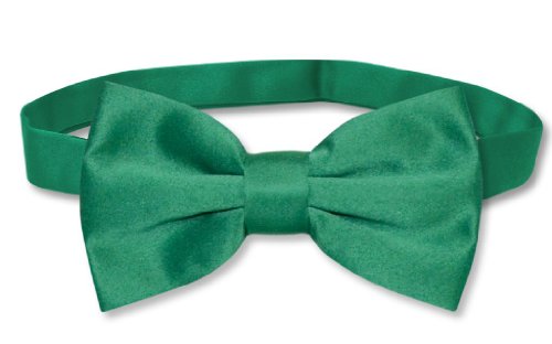 Vesuvio Napoli BOWTIE Solid EMERALD GREEN Color Men's Bow Tie for Tuxedo or Suit