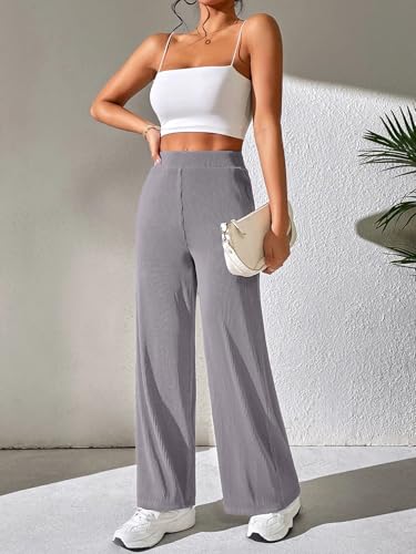 Image of GRECIILOOKS Women's Parachute Cargo Pants - High Waist Flared Korean Trousers| Trendy Casual Wear for Daily & Travel Use (Available in Plus Size)